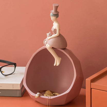 DecorBites™ Elegant Woman Bust Sculpture Tray | Modern Home Decor Living Room Decorations