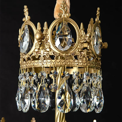 Decorbites™ Kronen-Kristall-Leuchter – Goldener Vintage-LED-Hängeleuchter für elegante Innenbeleuchtung