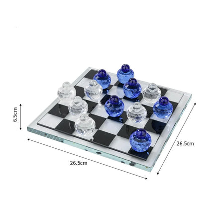 DecorBites™ Geometric Glass Chess Set Table Ornament - Home Decor Figurines