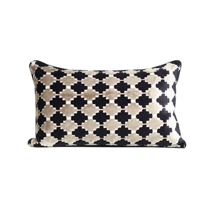 Decorbites™ Dunkelorange Geometrische Blütenblätter Leder-Patch Lendenkissenbezug Luxus-Hülle