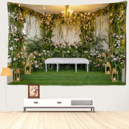 Decorbites™ Gartenlandschaft Wandbehang aus Tapisserie Natürliche Boho-Heimdekoration Landschaftskunst