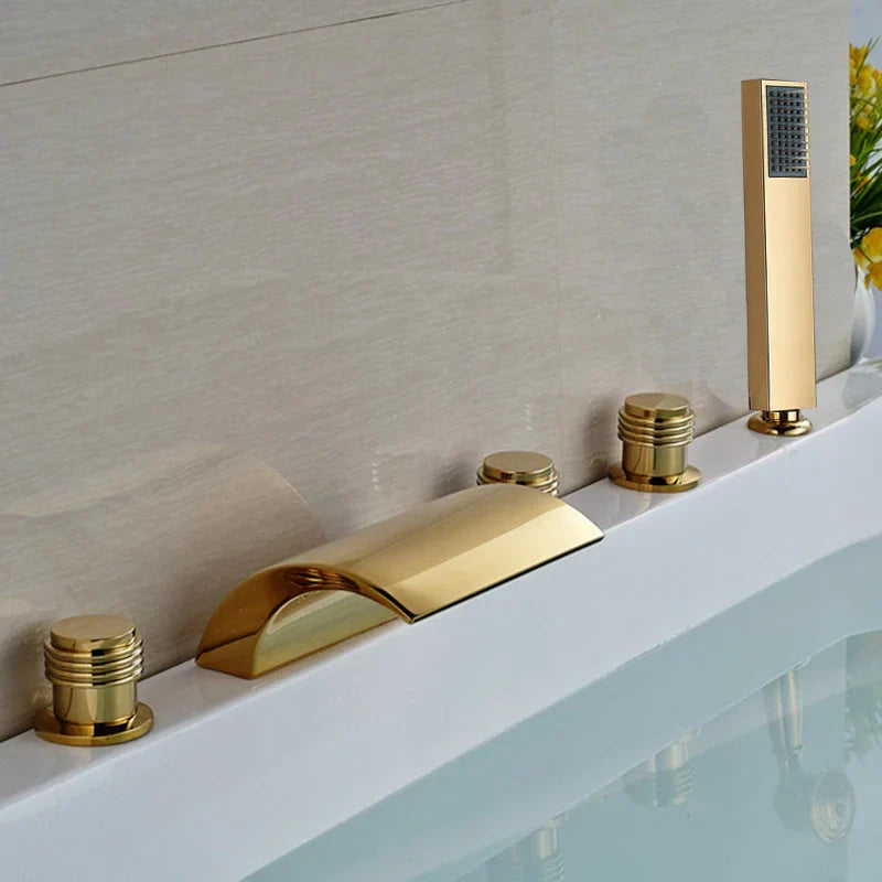 Decorbites™ Golden Wandmontierter Messing-Badewannenarmatur mit Handbrause
