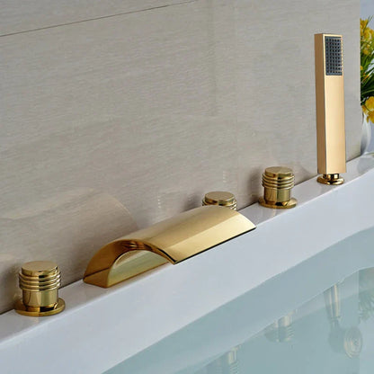 Decorbites™ Golden Wandmontierter Messing-Badewannenarmatur mit Handbrause