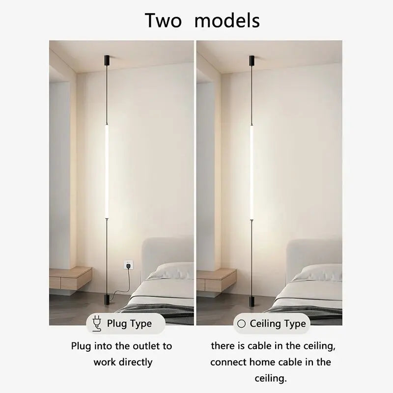 Italian Linear Black Metal & Acrylic Pendant Light