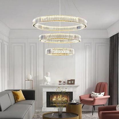 Decorbites™ Kristall-LED-Kronleuchter: Moderne Stahl-Hängeleuchte für luxuriöse Eingangshalle-Dekoration