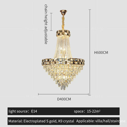 Decorbites™ Kristall-Leuchter: Intelligente Dimmbare Duplex-Villa-Pendelleuchte für Luxus-Wohnzimmer