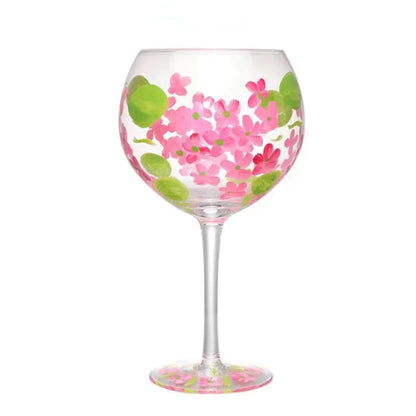 Decorbites™ Kristall-Handbemalter Blumen-Weinkelch - Chinesisches Antikes Rotweinglas