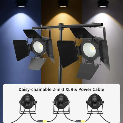 Decorbites™ Großer Wagen 200W COB Par-Scheinwerfer Warm-/Kaltweiß mit Scheunentor für Bühnenbeleuchtung bei Partys