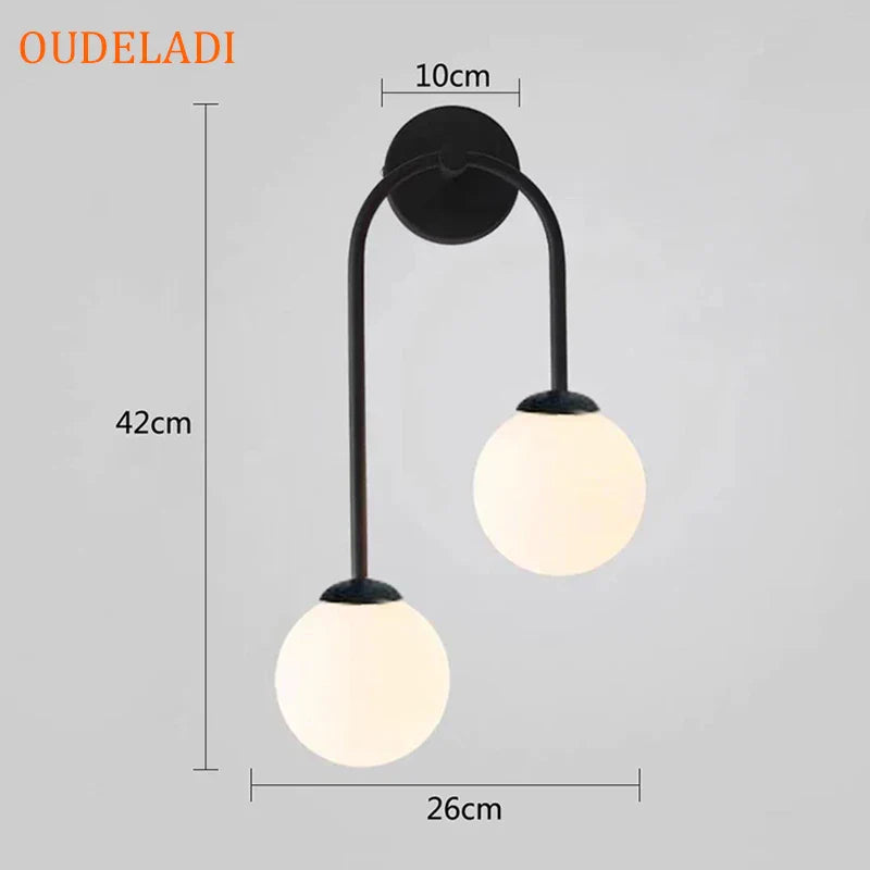 Decorbites™ Glasball-LED-Wandleuchte für modernes Wohnzimmer-Dekor