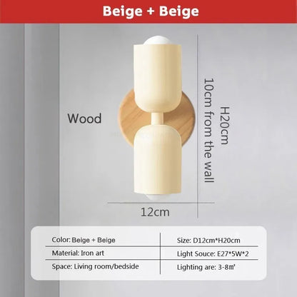 Decorbites™-Creme-Reißverschluss-Holzwandlampe für Schlafzimmer, Wohnzimmer, Flurbeleuchtung