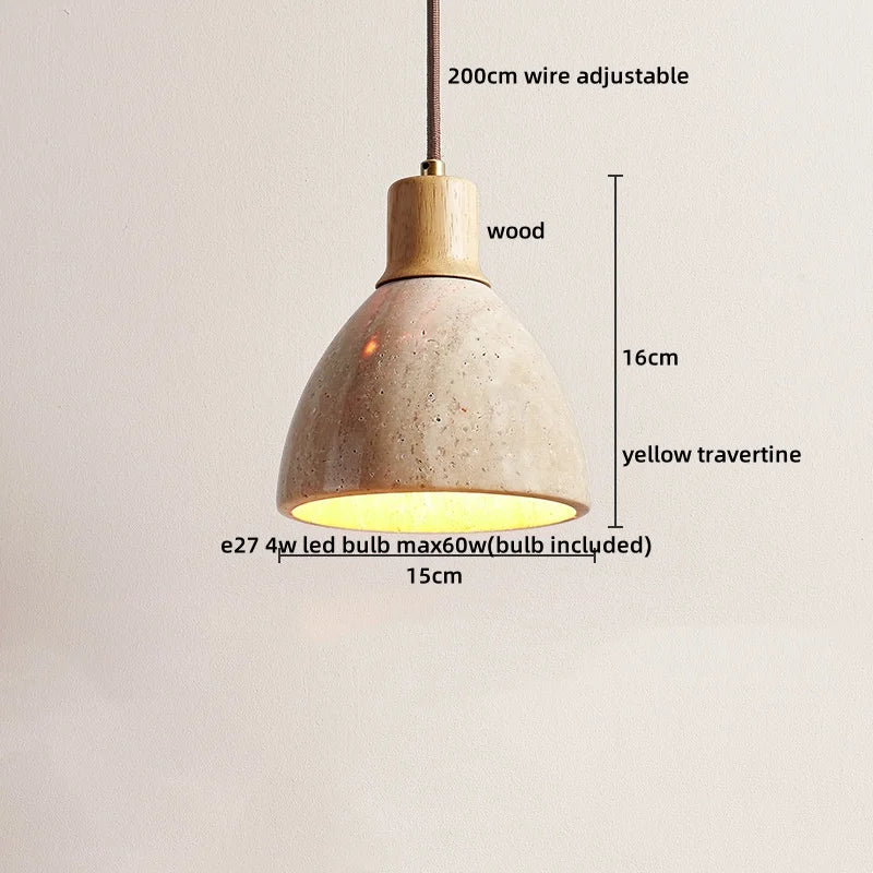 Decorbites™ LED Gelbe Travertin-Hängeleuchte für Heimdekoration und Leuchtarmaturen