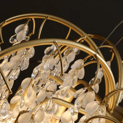 Decorbites™ Kristall-LED-Kronleuchter Golden Luxus-Wohnzimmer-Deckenleuchte