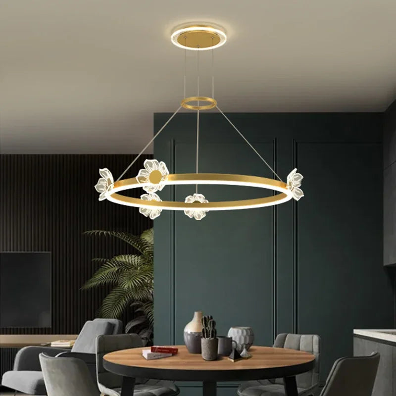 Gold Butterfly Crystal Chandelier For Living Room