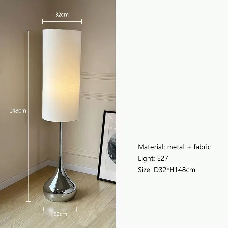 Decorbites™ Creme-Stoffschirm LED-Stehlampe | Nordischer Minimalistischer Stil für Schlafzimmer & Wohnzimmer