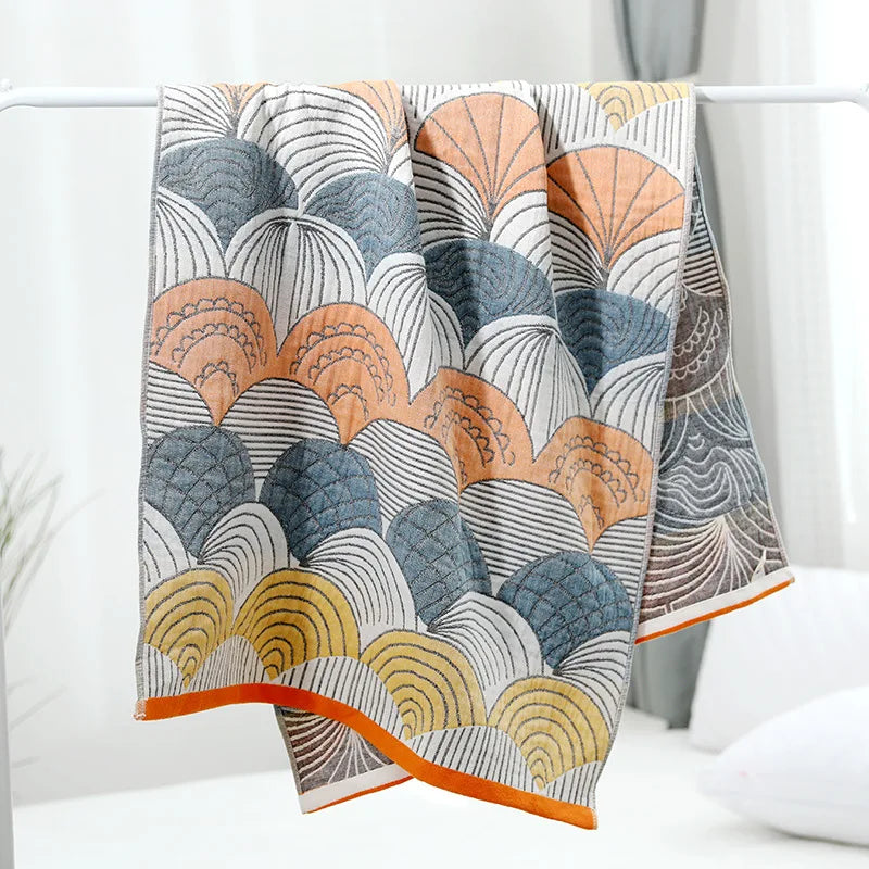 Decorbites™ Baumwoll-Gaze-Badhandtuch-Set – Hohe Qualität, Unisex, Erwachsene, 70*140 & 35*75