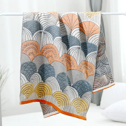 Decorbites™ Baumwoll-Gaze-Badhandtuch-Set – Hohe Qualität, Unisex, Erwachsene, 70*140 & 35*75