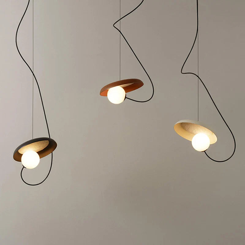 Magnetic Attraction White Metal Pendant Light