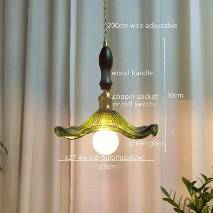 Decorbites™ Japanischer Stil Grüne Glas LED Hängelampe für die Wohnraumausstattung