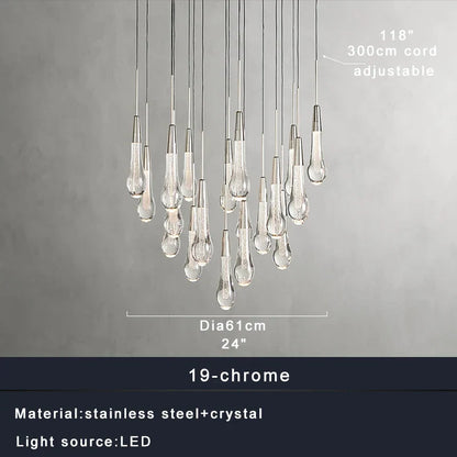 DecorBites™ Crystal Water-drop Ceiling Chandelier: Elegant Dining Table Lighting Fixture