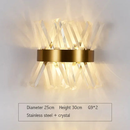 DecorBites™ Gold Crystal Wall Lights: Elegant LED Sconce for Bedroom, Living Room & Bathroom