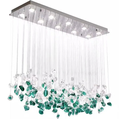 Decorbites™ Glas-Stein-Kronleuchter: Moderne Luxus-LED-Pendantleuchten für Esszimmer-Kunstdekoration