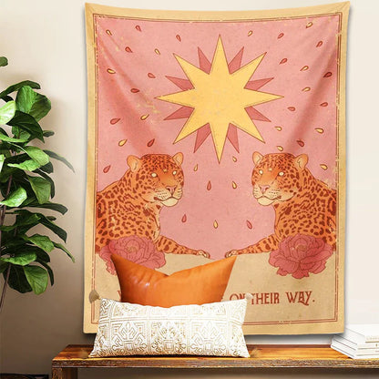 Decorbites™ Leopard-Teppich-Wandbehang | Psychedelische Boho-Teppiche für Schlafzimmer und Wohnzimmer