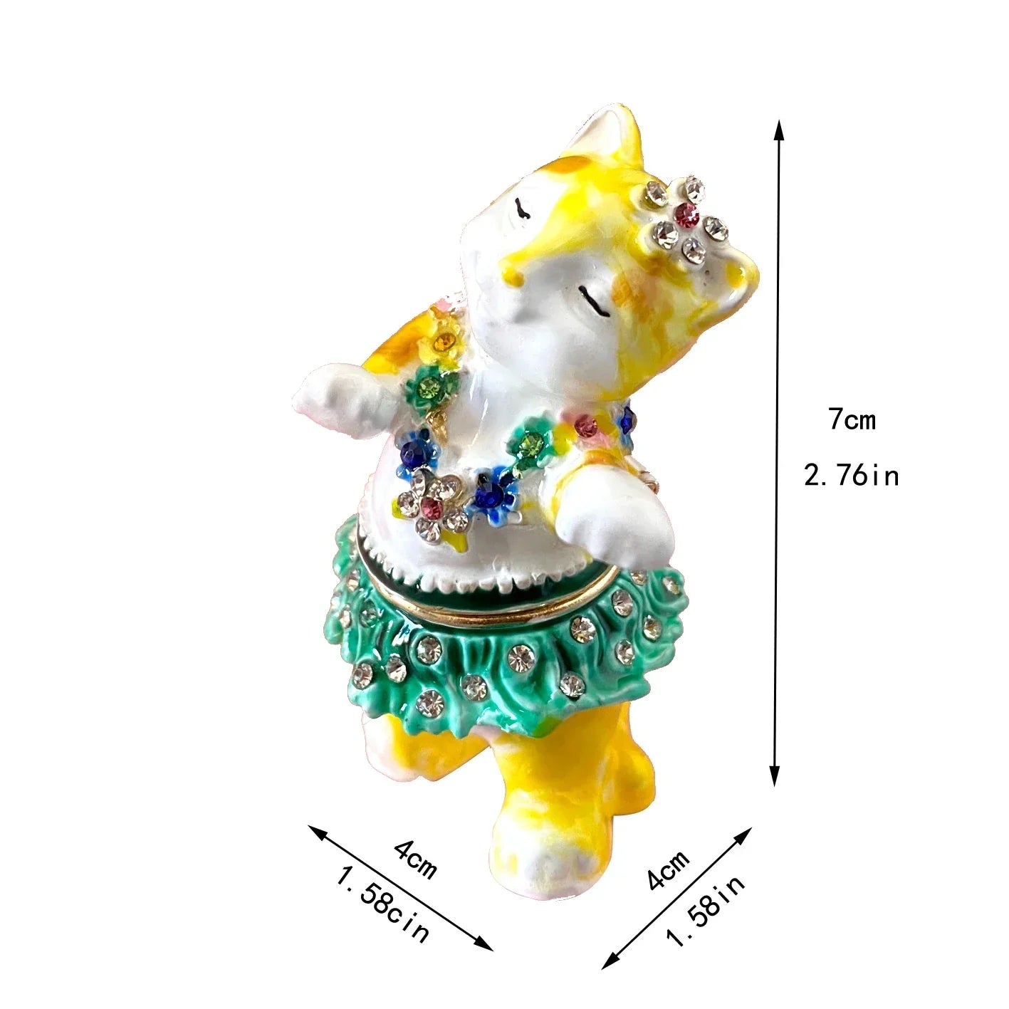 Decorbites™ Kristall-Tierfiguren-Schmuckschatulle Handbemalt Ringhalter Kommoden-Dekoration Hochzeitsgeschenk