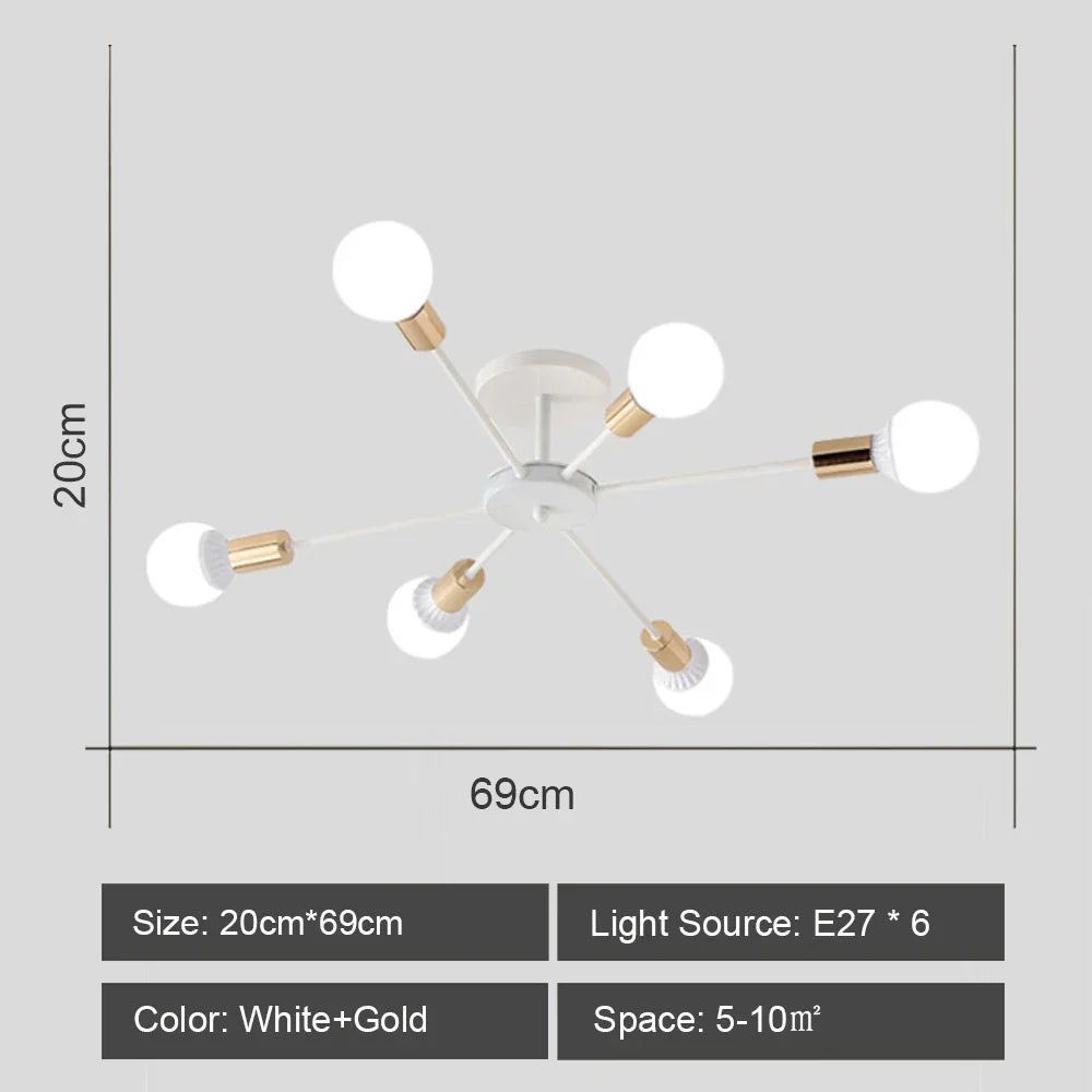 Decorbites™ Schmiedeeisernes Kronleuchter LED-Deckenleuchte Modernes Vintage-Dekor-Beleuchtung