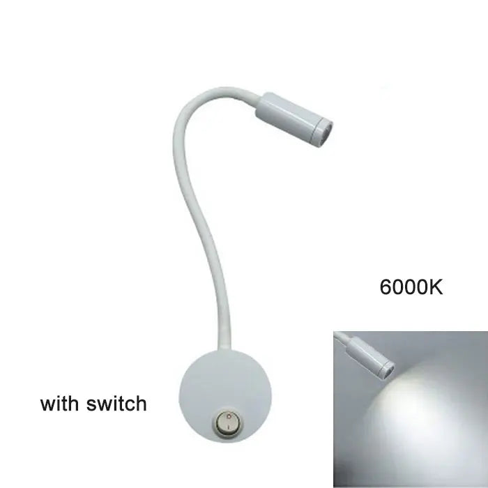Decorbites™ dimmbare LED-Wandleuchte für Schlafzimmer, Wohnzimmer, Kinderzimmer – 3W verstellbare Gänsehals-Leselampe