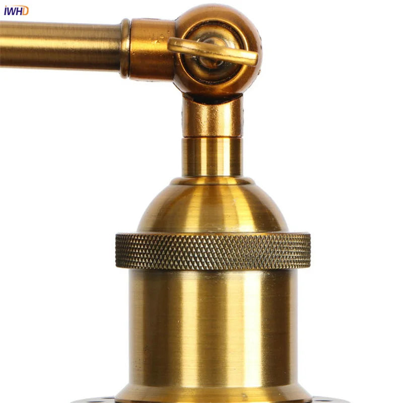 Gold Industrial Wall Lamp For Lofts And Bedrooms