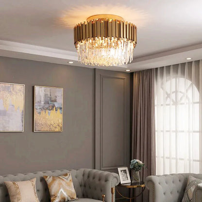 Decorbites™ Gold-Kristall-Deckenleuchte: Moderne LED-Beleuchtungseinrichtungen für luxuriöse Wohnzimmer.