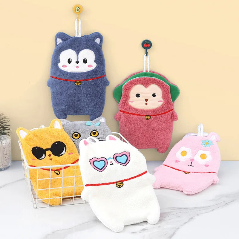 Decorbites™ Süßes Cartoon-Tier Handtuch Doppellagiges Verdicktes Handtuch für Kinder Zuhause Küche