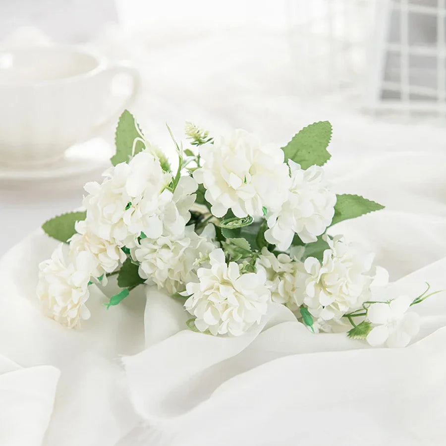 DecorBites™ Hydrangea Bouquet Artificial Flowers Home Decor Wedding Floral Arrangement Bouquet