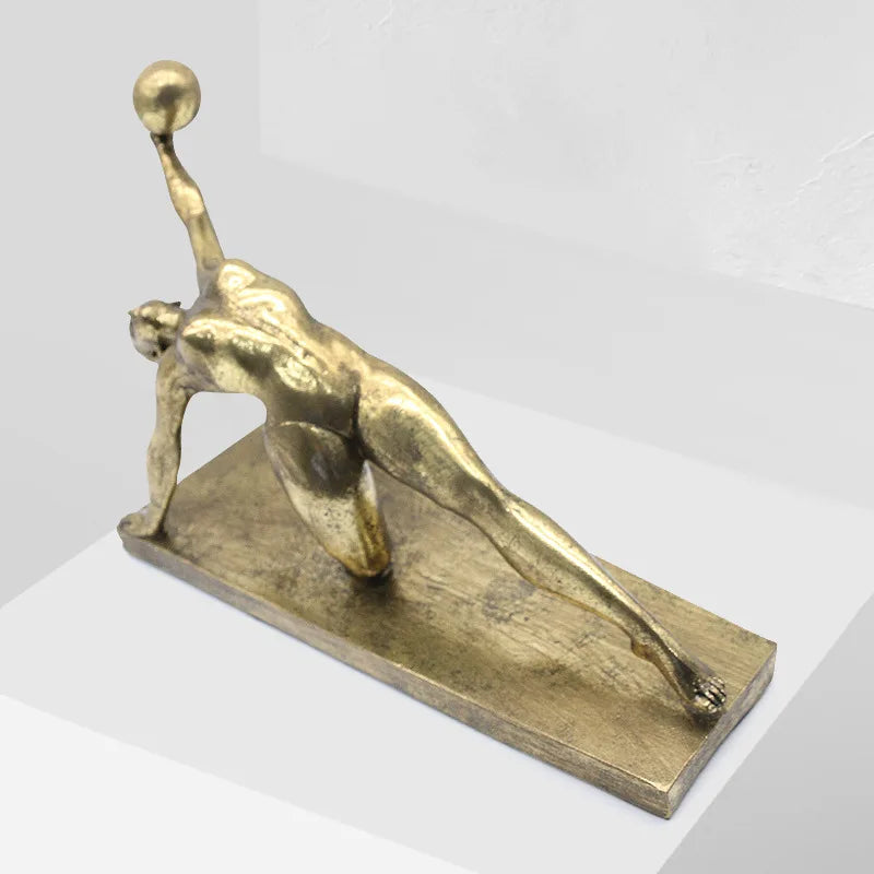 Decorbites™ Goldene Turner-Figur Ball-Dekoration Heimdekoration Harz-Handwerkskunst