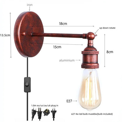Decorbites™ LED-Wandleuchten Badezimmerspiegel Treppenleuchte Industrie Vintage Wandlampe