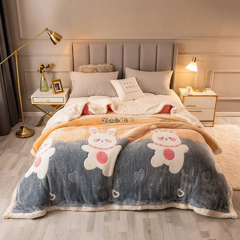 DecorBites™ Double-Sided Fleece Wool Blanket