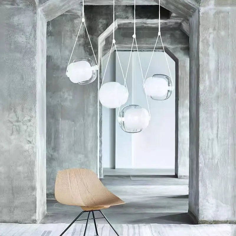 DecorBites™ Czech Glass Capsule Pendant Light for Colorful LED Restaurant Bar Chandelier