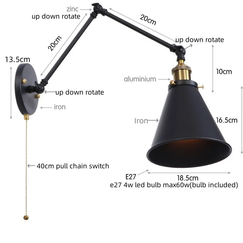 Brass Long Arm Lamp