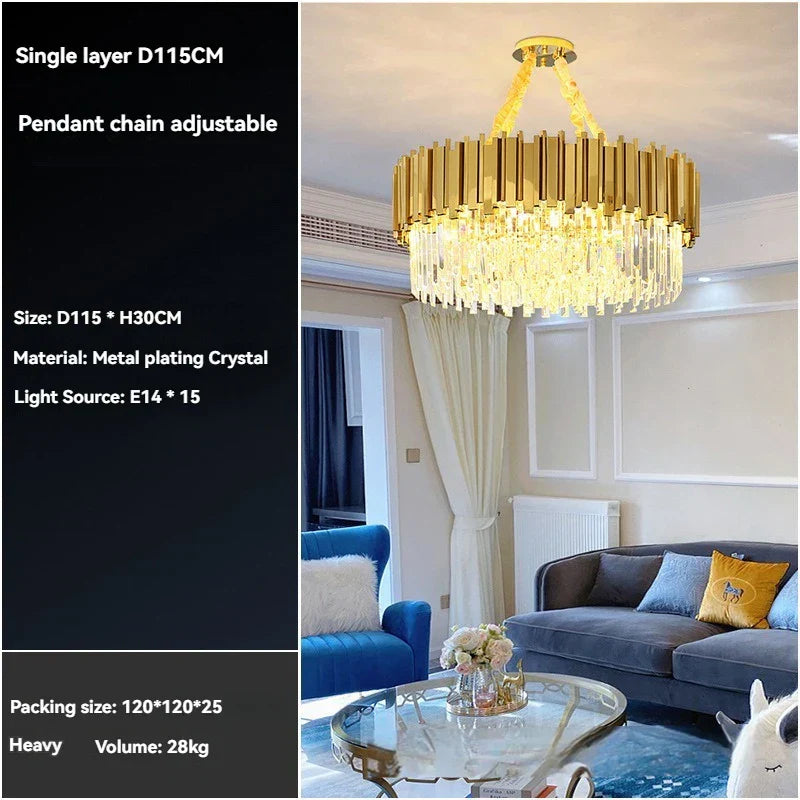 Decorbites™ Kristall-Gold-Hängeleuchte LED Deckenleuchte für Wohnzimmer Schlafzimmer Kücheninsel