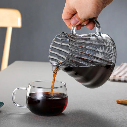Decorbites™ Glas-Kaffeekanne, 600 ml Pour-Over-Kanne mit Gummideckel