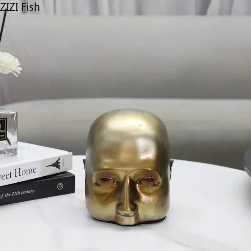 Decorbites™ Abstrakte Harz-Skulptur-Ornament | Moderne Goldene Charakter-Tischdekoration
