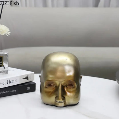 Decorbites™ Abstrakte Harz-Skulptur-Ornament | Moderne Goldene Charakter-Tischdekoration