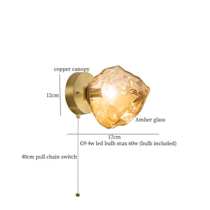 Decorbites™ Lava-Eis-Glas-LED-Wandleuchte Messing Vintage Wandlampe