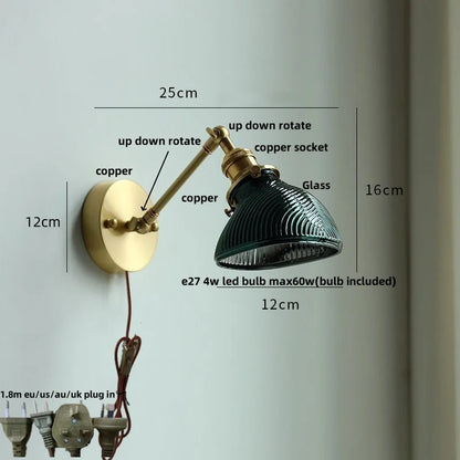 Decorbites™ LED-Wandleleuchte aus klarem Glas, drehbar nach oben und unten, ideal für Esszimmer, Badezimmer
