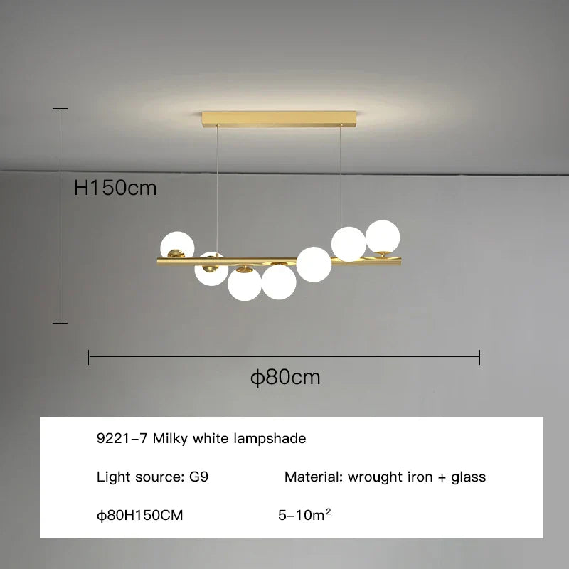 DecorBites™ Glass Balls G9 LED Chandelier for Dining Room & Kitchen