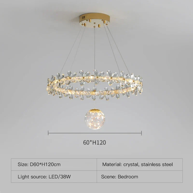 Decorbites™ Gold Kristall Spirale Kronleuchter LED Hängeleuchten für die Heimdekoration