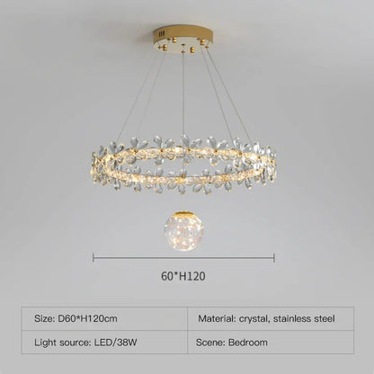 Decorbites™ Gold Kristall Spirale Kronleuchter LED Hängeleuchten für die Heimdekoration