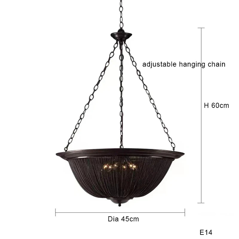 Decorbites™ Schwarze Aluminium-Ketten-Quaste-Hängeleuchte - Dimmbare Klassische Kronleuchter