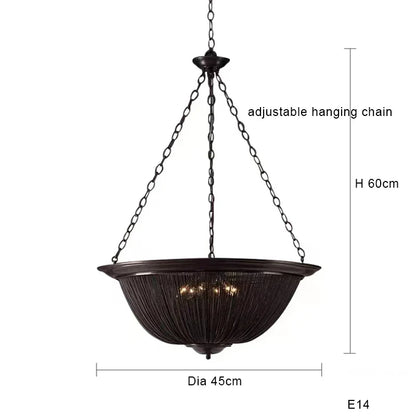 Decorbites™ Schwarze Aluminium-Ketten-Quaste-Hängeleuchte - Dimmbare Klassische Kronleuchter