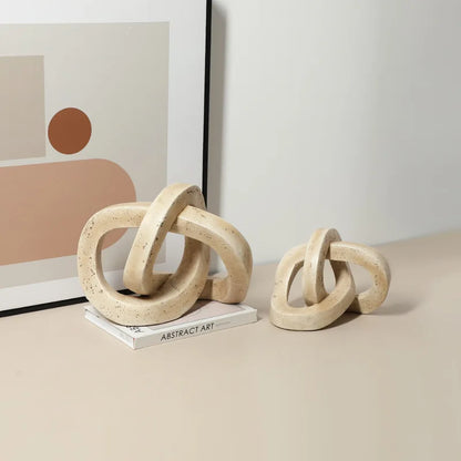 DecorBites™ Geometric Interlocking Loop Knot Resin Art Ring Figurine